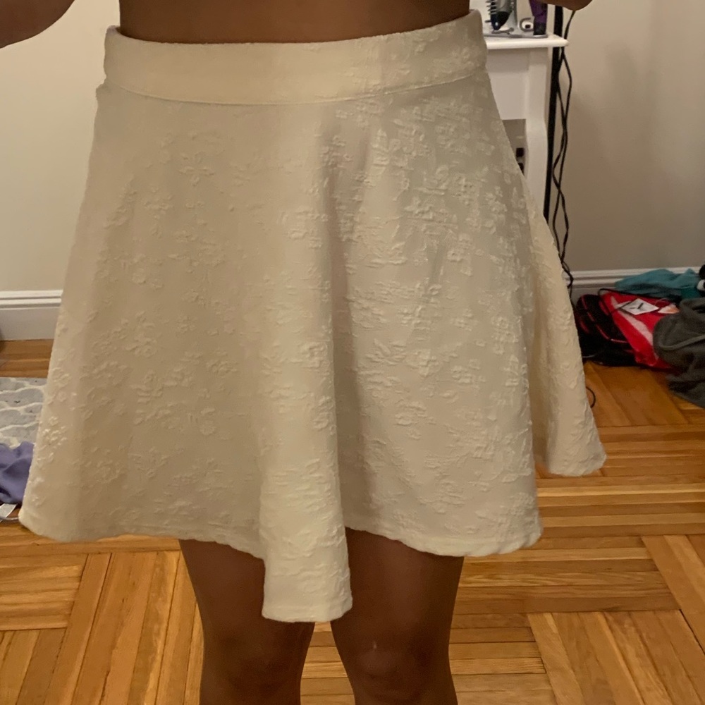 White skater skirt